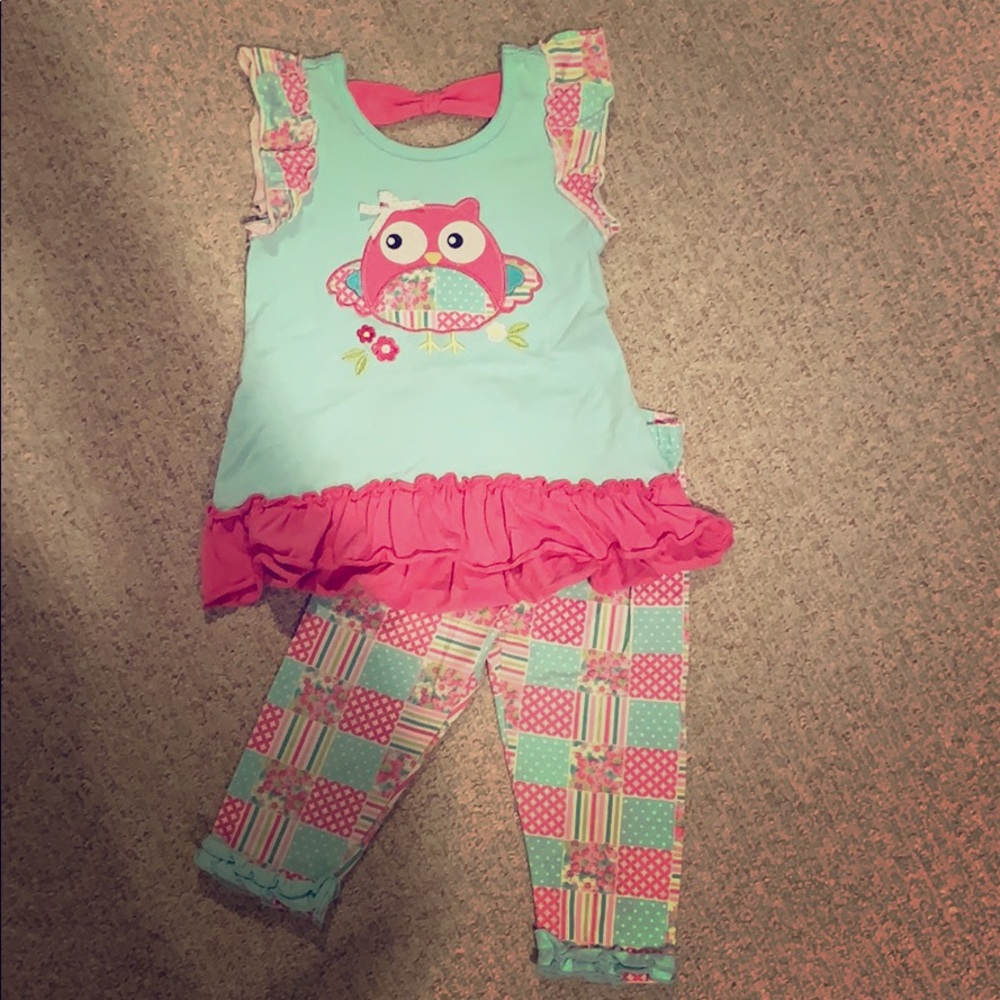 Girls owl set. Nannette size 5
